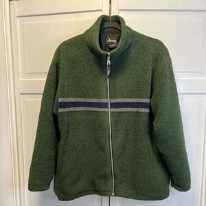 Jeep Men’s Sherpa Jacket Size Men’s Medium Color Green/Blue/Gray